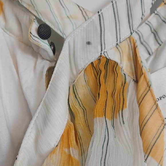 Anthropologie White and Yellow High Low Dress - Picture 3 of 10